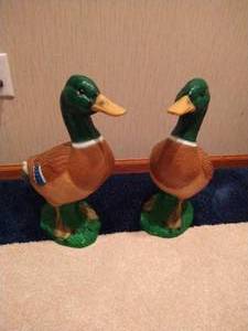 lot 332 image: (2) Concrete Mallard Statues