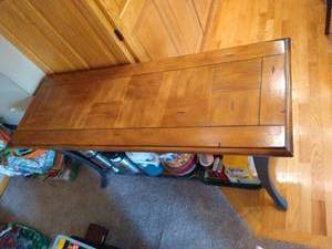 lot 379 image: Wood & Metal Sofa Table