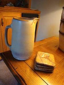 lot 381 image: Frankoma Pitcher & Stone Coasters