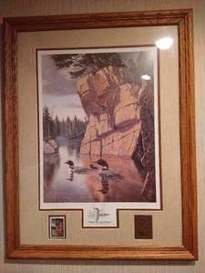 lot 413 image: Where Freedom Reigns Limited Edition Print - Loons by Derk Hansen