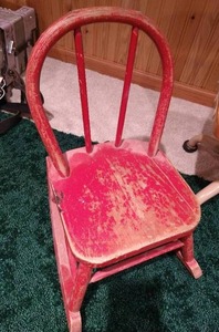 lot 421 image: Small Red Rocking Chair