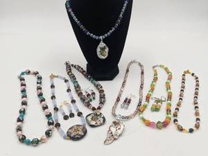 Beautiful Hand-Crafted Glass Beaded Necklaces-11 Pieces