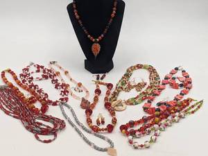 Beautiful Hand-Crafted Jewelry with Wire-Wrapped Stone & Glass Pendants- 19 Pieces