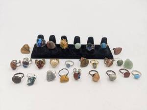 27 Stunning Hand-Crafted Adjustable Rings with Stones & Glass