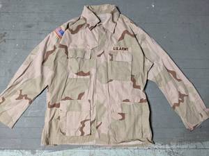 Vintage US Army Desert Camouflage Shirt Large Long