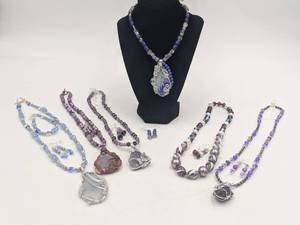 Pretty Purple 13-Piece Jewelry Collection- Amethyst, Chalcopyrite & More