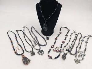Beautiful Hand-Crafted Jewelry Sets Wire-Wrapped Dalmatian Jasper & Glass 15 Pieces