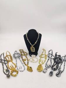 Gorgeous 27-Piece Hand-Crafted Jewelry Collection- Orange Calcite, Blown-Glass, & Wire-Wrapped Stone