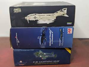 3 Limited Edition Boxed 172 Scale Die Cast Military Model Airplanes