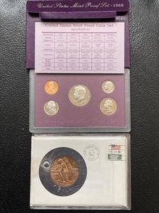 1989 Proof Coin Set and Man On the Moon Medal