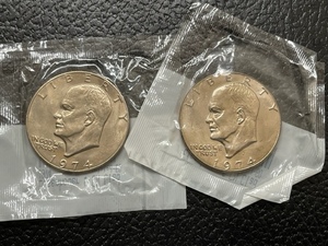 2 Uncirculated Eisenhower Half Dollars