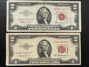 2 Red Seal $2 Dollar Bills