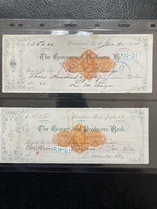 Vintage Bank Checks