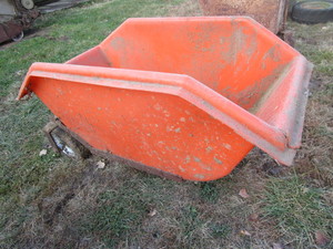 Orange feed cart, 60L x x32 x x32...