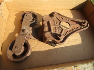 Vintage barn door pulley...
