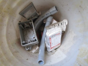 Pail with electrical components...