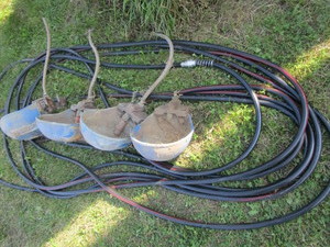 Garden hose 34, four plastic live...