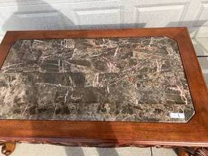 lot 1 image: Coffee Table with Faux Marble