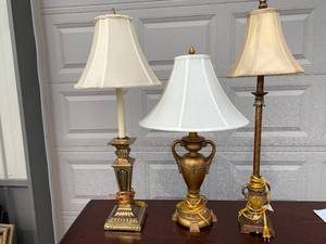 lot 31 image: Brass Lamps