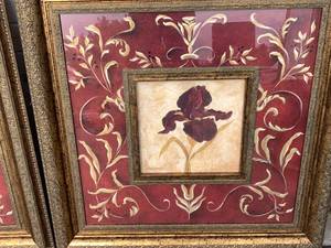 lot 37 image: Floral Framed Art Duo