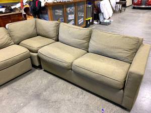 lot 183 image: Used Room and Board Sectional, Chair and Ottoman
