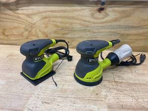 lot 44 image: RYOBI 2.6 Amp Corded 5 in. Random Orbital Sander with 2 Amp Corded 14 Sheet Sander
