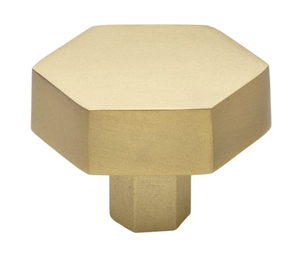 lot 69 image: GLIDERITE 1-12 in. Satin Gold Solid Hexagon Cabinet Drawer Knobs (10-Pack)