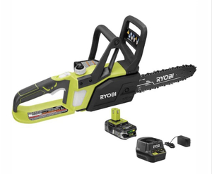 lot 21 image: RYOBI ONE 18V 10 in. Cordless Battery Chainsaw with 1.5 Ah Battery and Charger