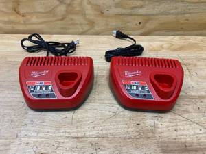lot 34 image: MILWAUKEE Lot of 2- M12 12-Volt Lithium-Ion Battery Chargers