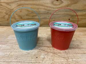 lot 81 image: PATIO ESSENTIALS Lot of 2- 17 oz. Citronella Painted Bucket