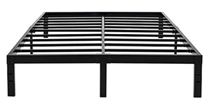 lot 98 image: 45MNST- 14 Inch Reinforced Platform Bed Frame3500lbs Heavy DutyEasy Assembly Mattress FoundationSteel SlatNoise FreeNo Box Spring Needed, Queen