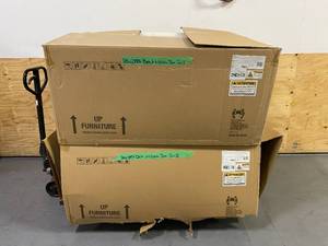 lot 103 image: Acanva Lot of 2-  Wool-Like Upholstered Sofa for Living Room (Incomplete, please see description)