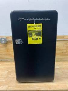 lot 104 image: FRIGIDAIRE 3.2 cu. ft. Retro Mini Fridge in Black with Freezer