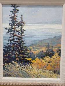 lot 11 image: D. Peet Original Oil Evergreen & Birch Forrest