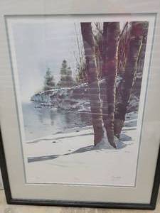 lot 58 image: Amazing Fine Art Naturalist Print by Dan Riebe - Winter Shoreline