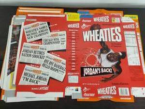 lot 58 image: Collectible Michael Jordan And Larry Bird Wheaties Boxes