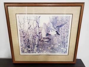 lot 64 image: Signed And Numbered Chris B. Christanson Print Summers End - Mallards Print