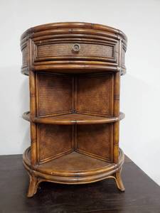 lot 210 image: Bamboo And Wicker End Table