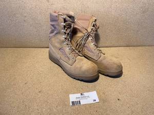 lot 38 image: Size 10.5 W Dessert Sand Belleville Steel-Toe, Thinsulated Combat Boots