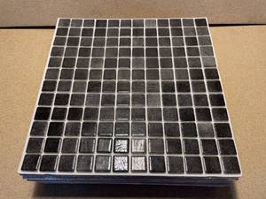 lot 45 image: Mosaic Nero Marquina Marblea Polished Tile&nbspPolished Tile. 21 Square Feet. New in the box.