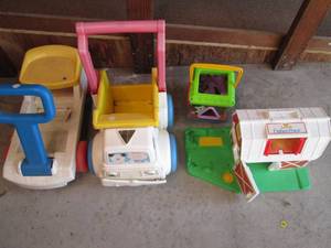 Vintage Fisher Price toys to sit an...