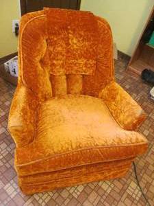 Vintage Burnt orange Velvet-feel Ro...
