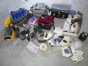 Lot of camera equipment, cases, man...