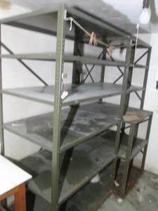 Metal shelving pictured 6 wide. ...