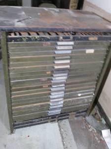 Metal organizer cabinet with many d...