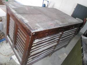 Stone top work table with organizer...