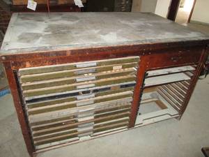 Stone top work table with organizer...
