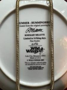 lot 51 image: 6 Wild Wings collector bird plates ...