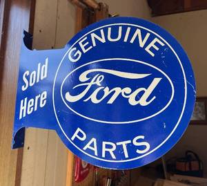 lot 64 image: Double sided blade metal sign - 13....