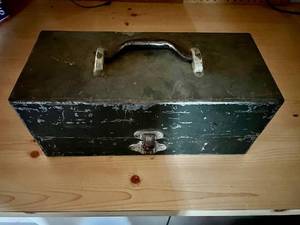 lot 103 image: Antique tackle box and fishing gear...